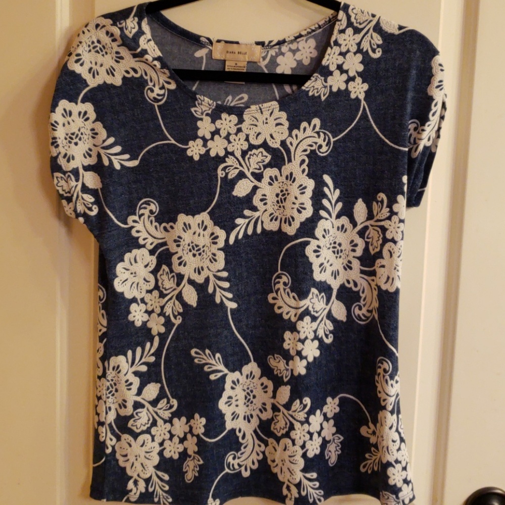 Gently used flowery-design blouse